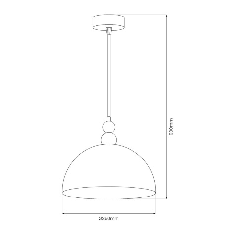 Lampa wisząca BENTO - zwis 1xE27 wielokolorowa 35 cm Milagro