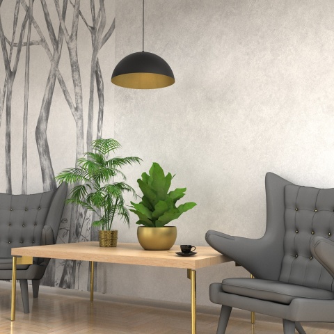 Lampa wisząca BETA - zwis 1xE27 czarno-złota 35 cm Milagro
