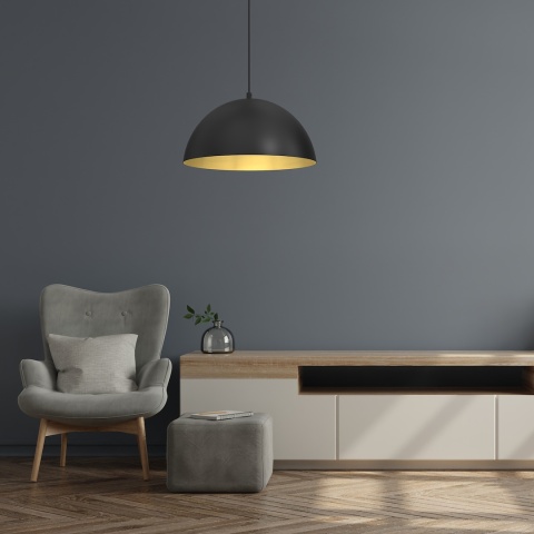 Lampa wisząca BETA - zwis 1xE27 czarno-złota 35 cm Milagro