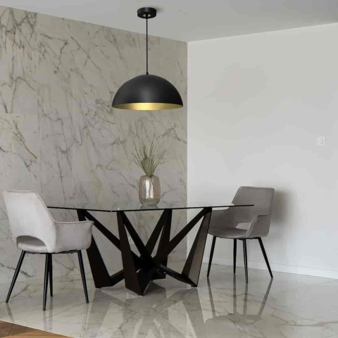 Lampa wisząca BETA - zwis 1xE27 czarno-złota 45 cm Milagro