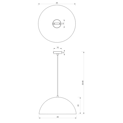Lampa wisząca BETA - zwis 1xE27 czarno-złota 45 cm Milagro