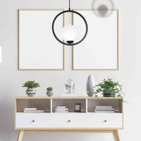 Lampa wisząca BOSTON - zwis 1xE14 czarna 30 cm Milagro