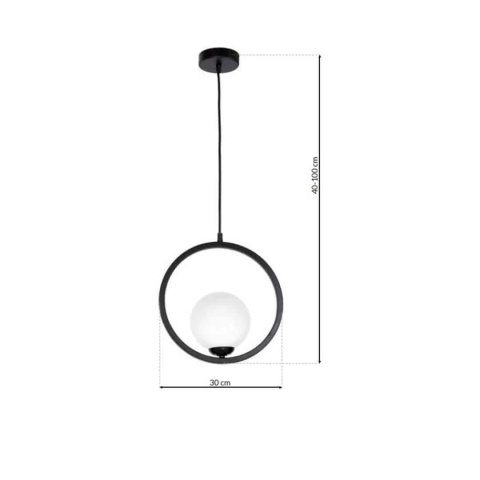Lampa wisząca BOSTON - zwis 1xE14 czarna 30 cm Milagro