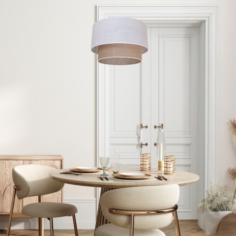 Lampa wisząca BUENO - zwis 1xE27 beżowo-brązowa 35 cm Milagro MLP1826