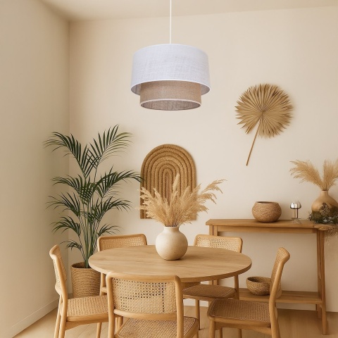 Lampa wisząca BUENO - zwis 1xE27 beżowo-brązowa 35 cm Milagro MLP1826