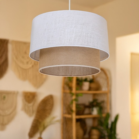 Lampa wisząca BUENO - zwis 1xE27 beżowo-brązowa 35 cm Milagro MLP1826