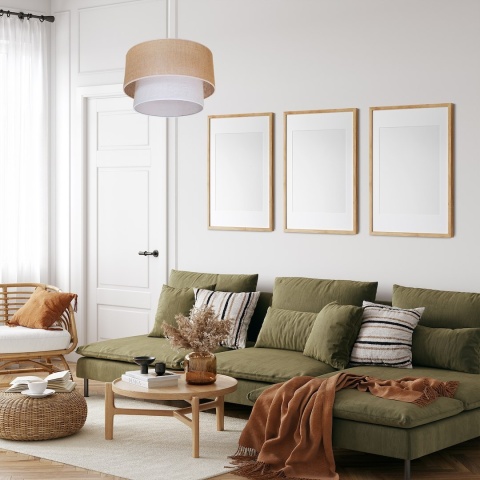 Lampa wisząca BUENO - zwis 1xE27 beżowo-brązowa 35 cm Milagro MLP1827