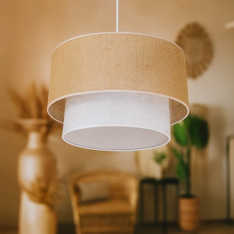 Lampa wisząca BUENO - zwis 1xE27 beżowo-brązowa 35 cm Milagro MLP1827