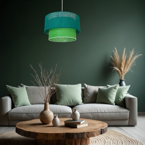Lampa wisząca BUENO - zwis 1xE27 ciemnozielono-oliwkowa 35 cm Milagro