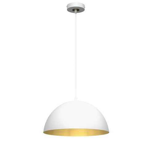 Lampa wisząca Beta - zwis 1xE27 biało-złota 35 cm Milagro