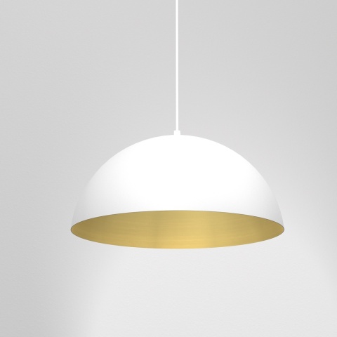 Lampa wisząca Beta - zwis 1xE27 biało-złota 35 cm Milagro