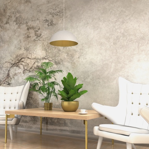 Lampa wisząca Beta - zwis 1xE27 biało-złota 35 cm Milagro