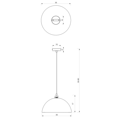 Lampa wisząca Beta - zwis 1xE27 biało-złota 35 cm Milagro