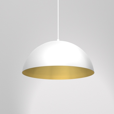 Lampa wisząca Beta - zwis 1xE27 biało-złota 45 cm Milagro
