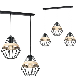 Lampa wisząca CLIFF - zwis 3xE27 czarna 90 cm Milagro