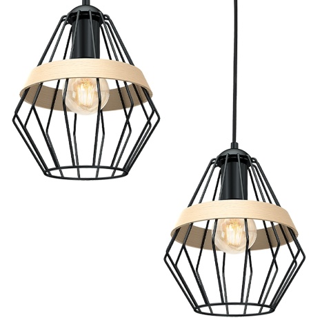 Lampa wisząca CLIFF - zwis 3xE27 czarna 90 cm Milagro