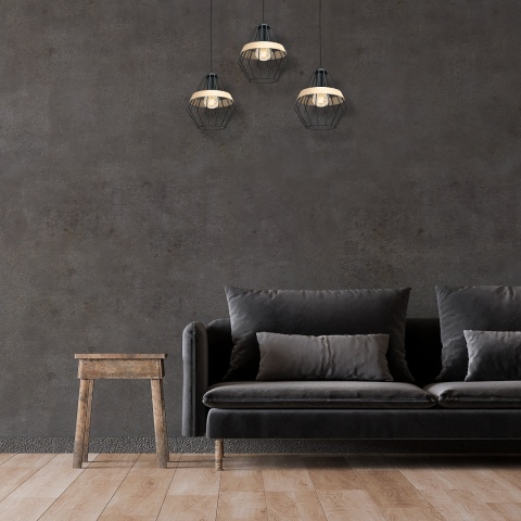 Lampa wisząca CLIFF - zwis 3xE27 czarna 90 cm Milagro