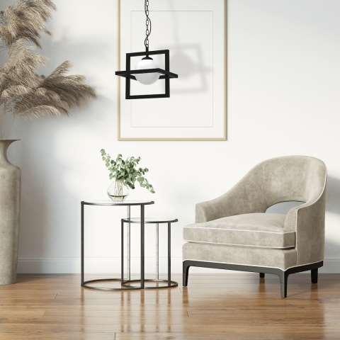 Lampa wisząca DIEGO - zwis 1xE14 czarna 25 cm Milagro