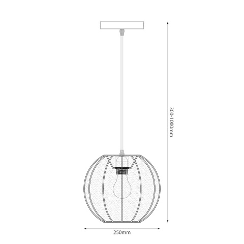 Lampa wisząca Dana - zwis 1xE27 czarna 25 cm Milagro