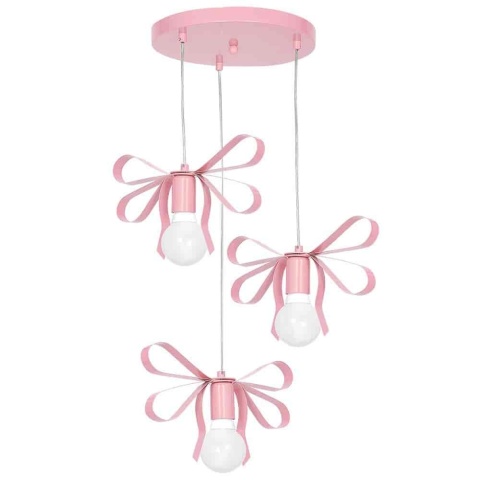 Lampa wisząca EMMA - zwis 3xE27 różowa 30 cm Milagro