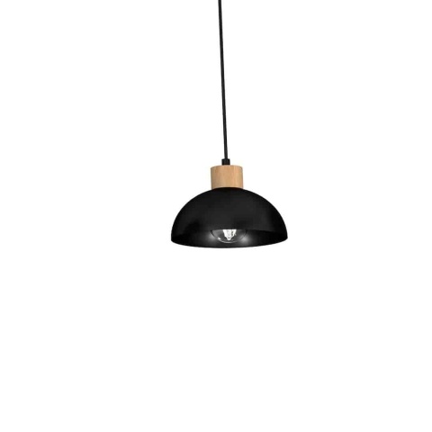 Lampa wisząca ERIK Wood - zwis 5xE27 czarna 100 cm Milagro