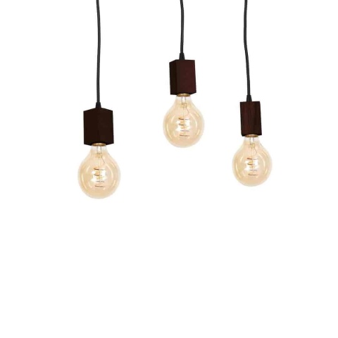 Lampa wisząca JACK Orzech - zwis 3xE27 w kolorze naturalnego drewna 60 cm Milagro