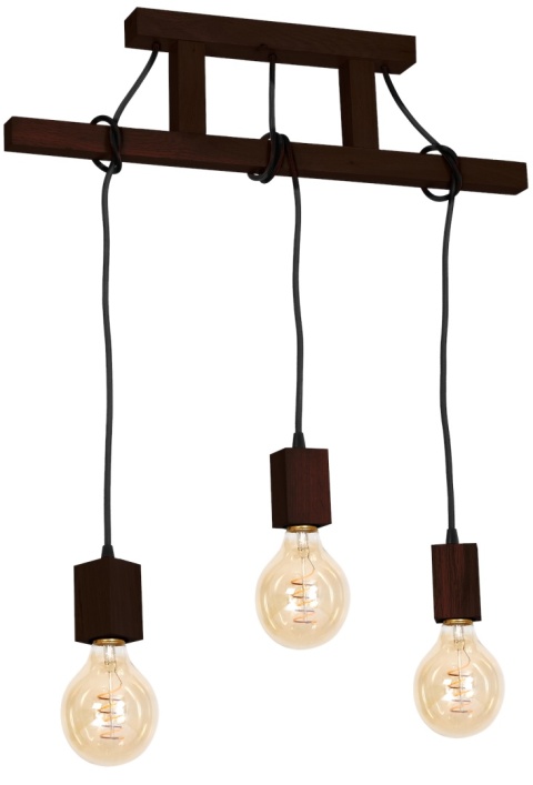 Lampa wisząca JACK Orzech - zwis 3xE27 w kolorze naturalnego drewna 60 cm Milagro