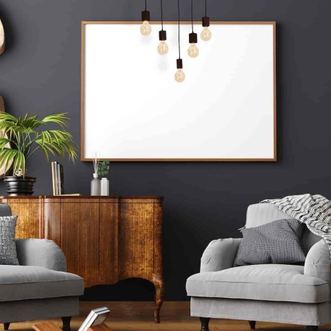 Lampa wisząca JACK Orzech - zwis 5xE27 w kolorze naturalnego drewna 75 cm Milagro