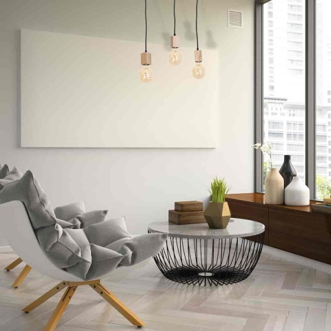 Lampa wisząca JACK - zwis 3xE27 w kolorze naturalnego drewna 60 cm Milagro