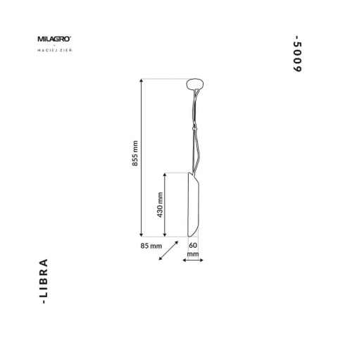 Lampa wisząca LIBRA - zwis 1xE14 czarno-złota Milagro