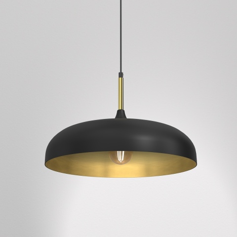 Lampa wisząca LINCOLN - zwis 1xE27 czarno-złota 45 cm Milagro