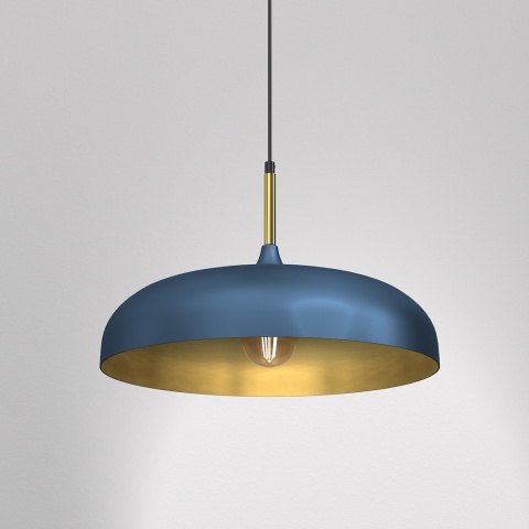 Lampa wisząca LINCOLN - zwis 1xE27 niebiesko-złota 45 cm Milagro
