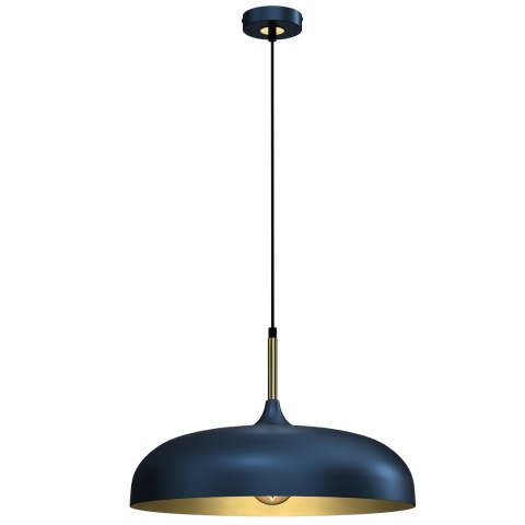 Lampa wisząca LINCOLN - zwis 1xE27 niebiesko-złota 45 cm Milagro