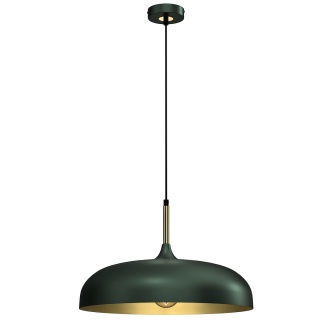Lampa wisząca LINCOLN - zwis 1xE27 zielono-złota 45 cm Milagro