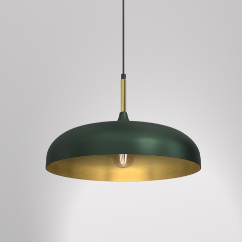 Lampa wisząca LINCOLN - zwis 1xE27 zielono-złota 45 cm Milagro