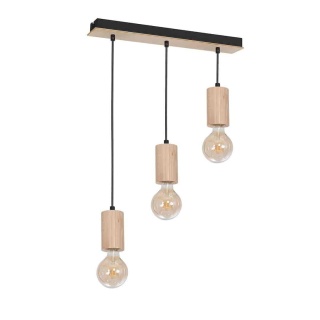 Lampa wisząca LINES - zwis 3xE27 w kolorze naturalnego drewna 62 cm Milagro