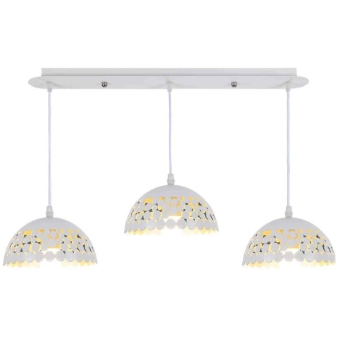 Lampa wisząca LISA - zwis 3xE27 biała 70 cm Milagro