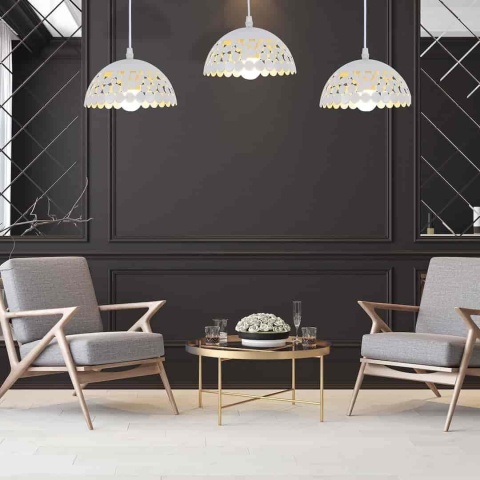 Lampa wisząca LISA - zwis 3xE27 biała 70 cm Milagro