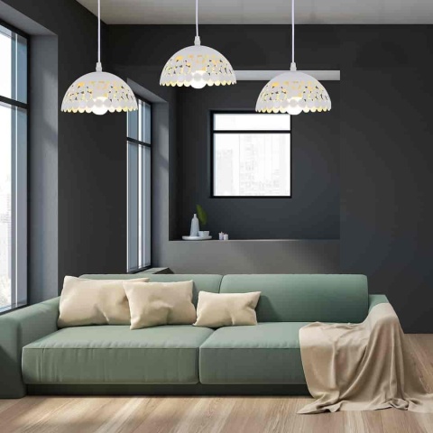 Lampa wisząca LISA - zwis 3xE27 biała 70 cm Milagro