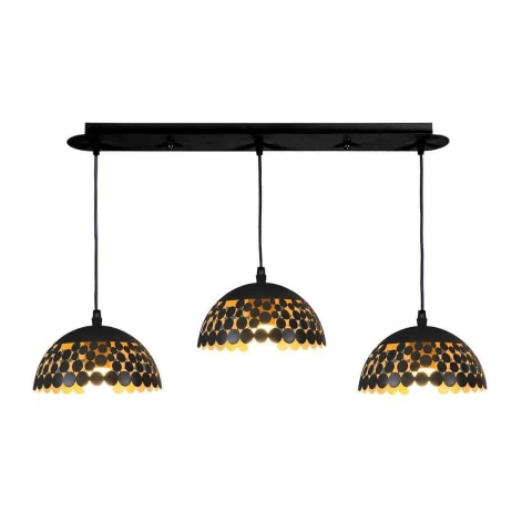 Lampa wisząca LISA - zwis 3xE27 czarna 70 cm Milagro