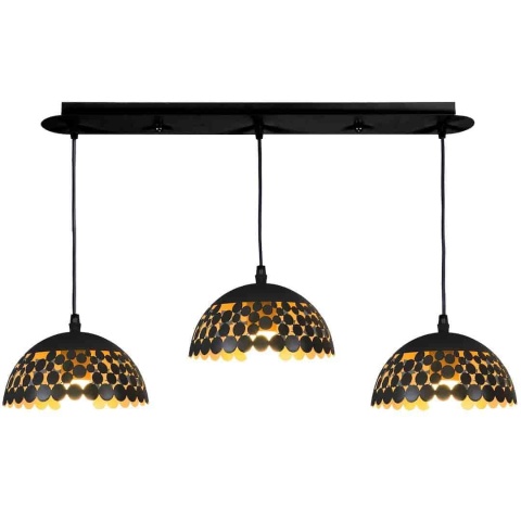 Lampa wisząca LISA - zwis 3xE27 czarna 70 cm Milagro