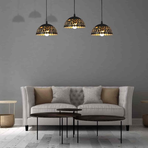 Lampa wisząca LISA - zwis 3xE27 czarna 70 cm Milagro