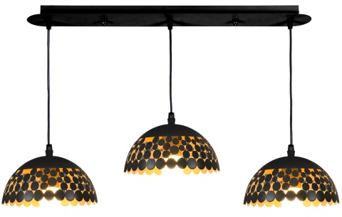 Lampa wisząca LISA - zwis 3xE27 czarna 70 cm Milagro