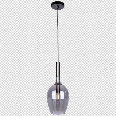 Lampa wisząca LUGANO SMOKED - zwis 1xE14 czarno-chromowana 15 cm Milagro