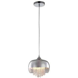 Lampa wisząca LUNA - zwis 1xE14 chromowana 21 cm Milagro