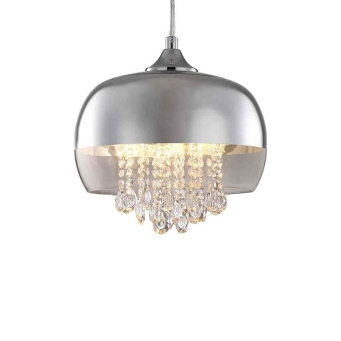 Lampa wisząca LUNA - zwis 1xE14 chromowana 21 cm Milagro