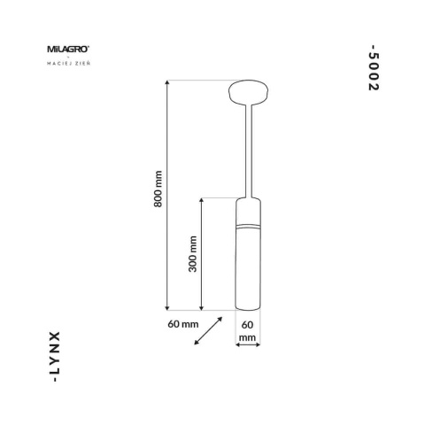 Lampa wisząca LYNX - zwis 1xE14 czarno-złota Milagro