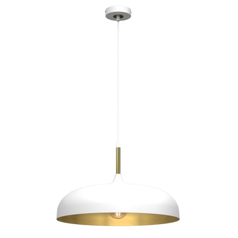Lampa wisząca Lincoln - zwis 1xE27 biało-złota 45 cm Milagro