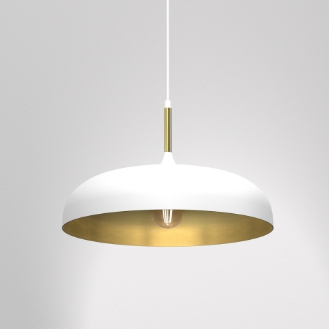 Lampa wisząca Lincoln - zwis 1xE27 biało-złota 45 cm Milagro