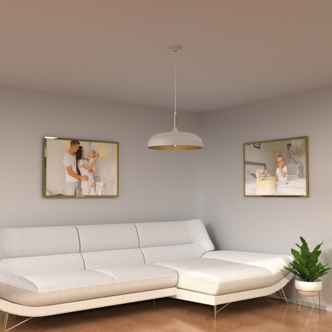 Lampa wisząca Lincoln - zwis 1xE27 biało-złota 45 cm Milagro